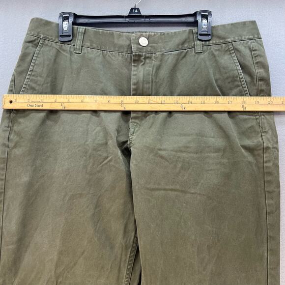Tailor Vintage Pants Men's 36x32 Olive Green Straight Fit Chino Preppy Normcore - Picture 3 of 15